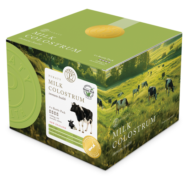 Puraty Milk Colostrum Tablets 4 Bottle Pack