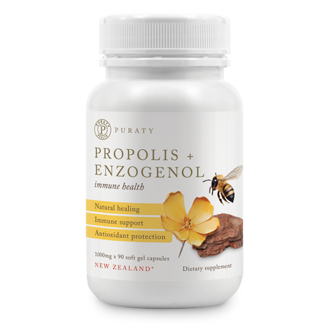 Puraty Propolis + Enzogenol Capsules 90 Capsules Bottle