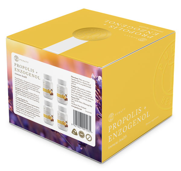 Puraty Propolis + Enzogenol Capsules 4 Bottle Pack