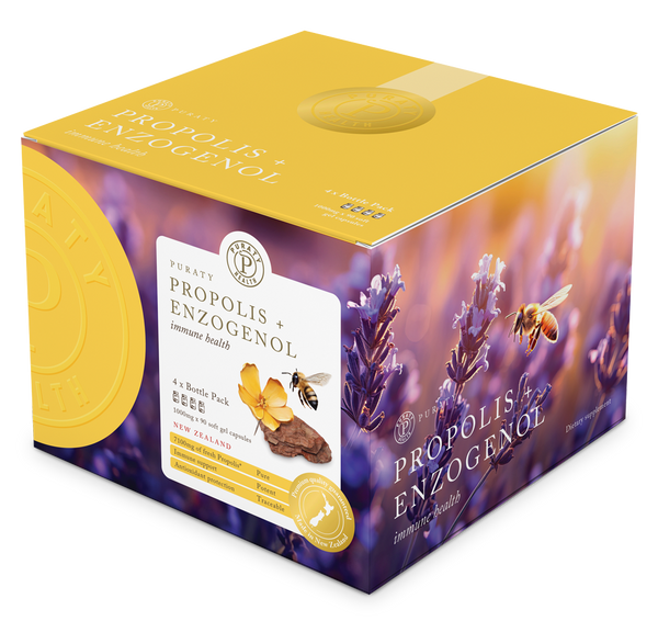 Puraty Propolis + Enzogenol Capsules 4 Bottle Pack